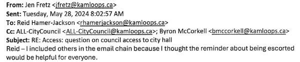 Fretz tells Mayor why she added others to the email