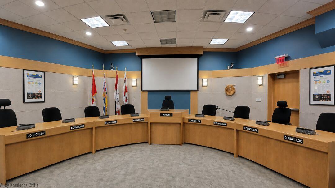 Empty Kamloops City Council Chambers