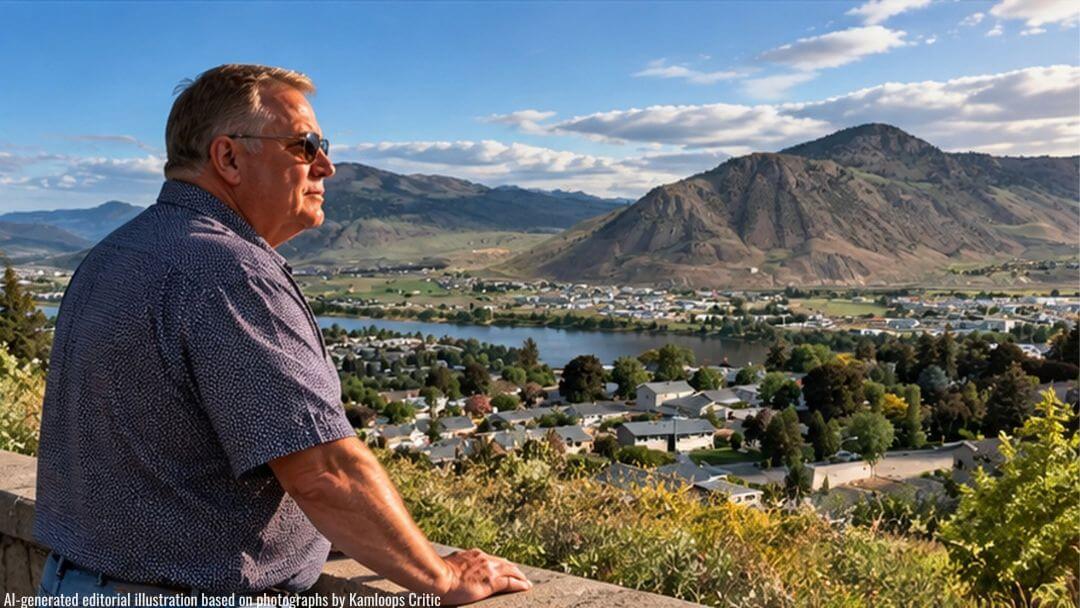 Reid Hamer-Jackson looks out over Kamloops and the Thompson River valley